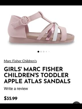 Marc Fisher Pink Metallic Accent Toddler Sandals
